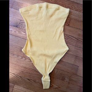 Deep Yellow Strapless Bodysuit